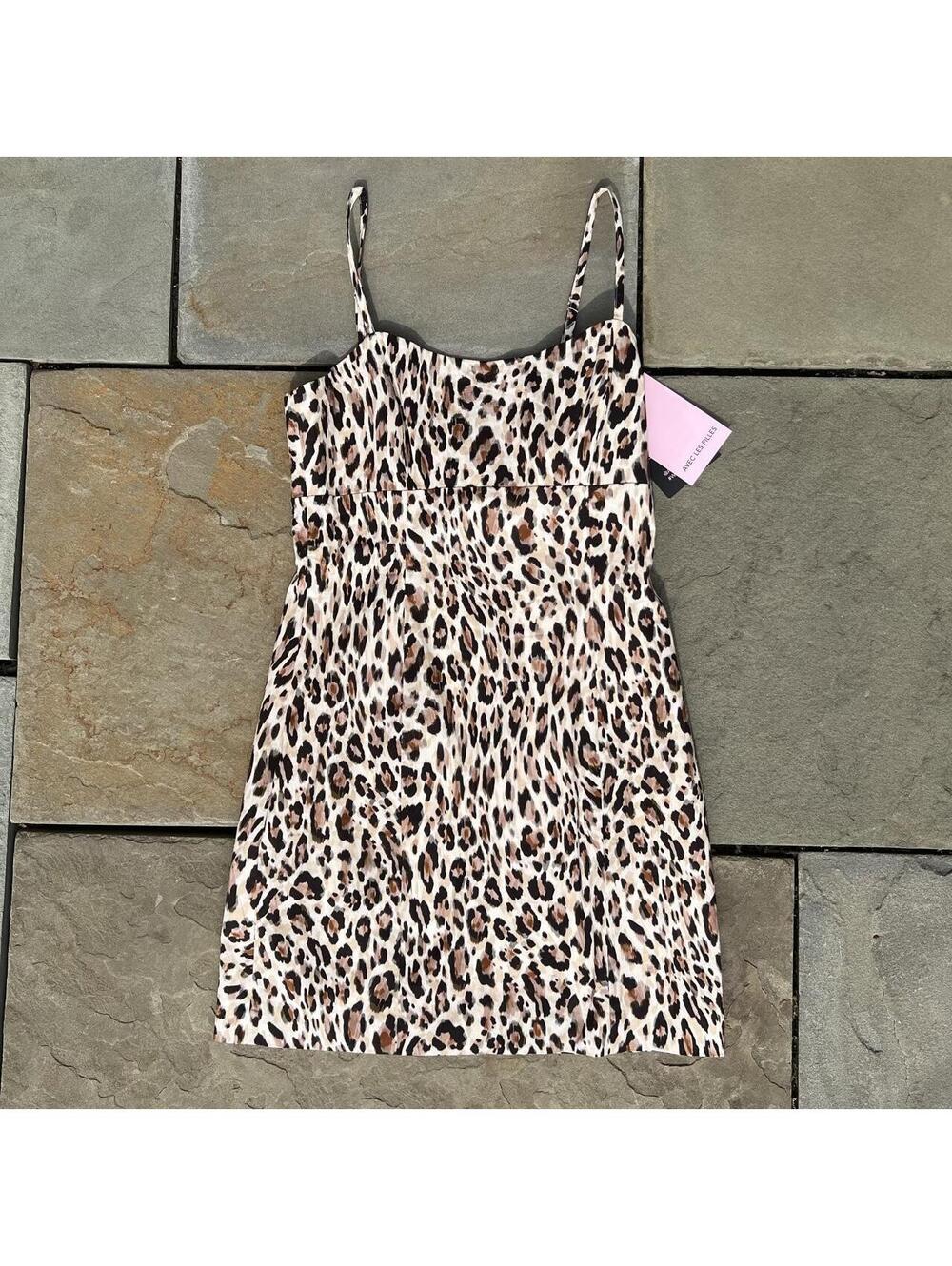 NWT Leopard Cheetah Print Pattern Mini Dress